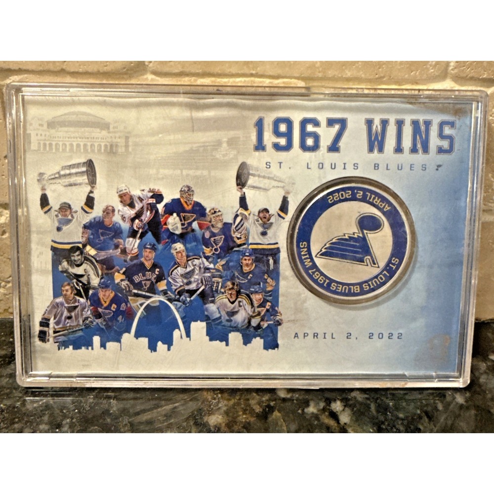 NHL St Louis Blues 39mm Silver Plated Coin Limited Edition 1967 Wins 2022 Hockey
